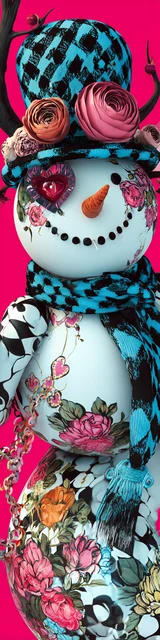 Free printable Christmas bookmarks of a snowman wearing a hat